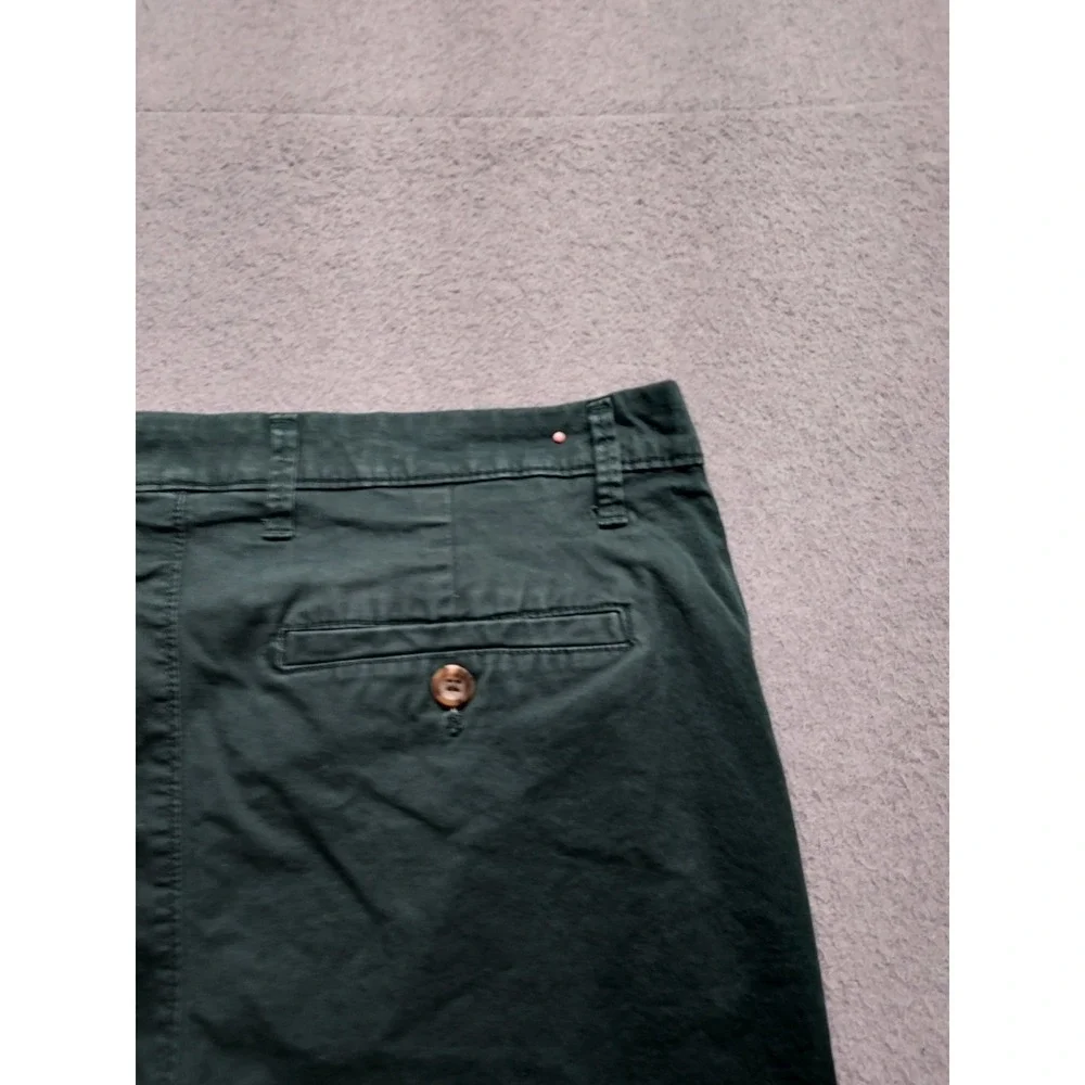 Goodfellow & Co Men Chino Short 32 Green Zip Button Slash Pockets Stretch Casual